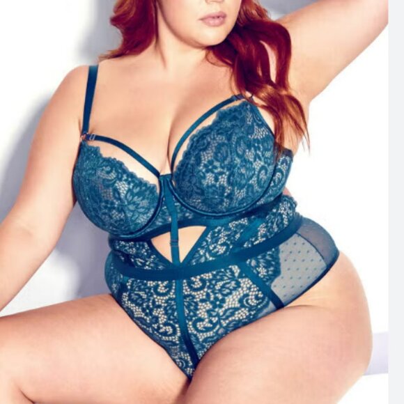 Fox & Royal Hollie Underwired Bodysuit in Blue Lingerie Size 40DD - Picture 1 of 12